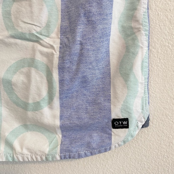 Vans Otw Kitu Print Button Down Geometric Ocean Colors Mens Size Medium Pastel - Picture 6 of 12